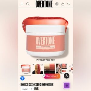 Overtone Rose Gold Desert Rose Color Depositing Mask